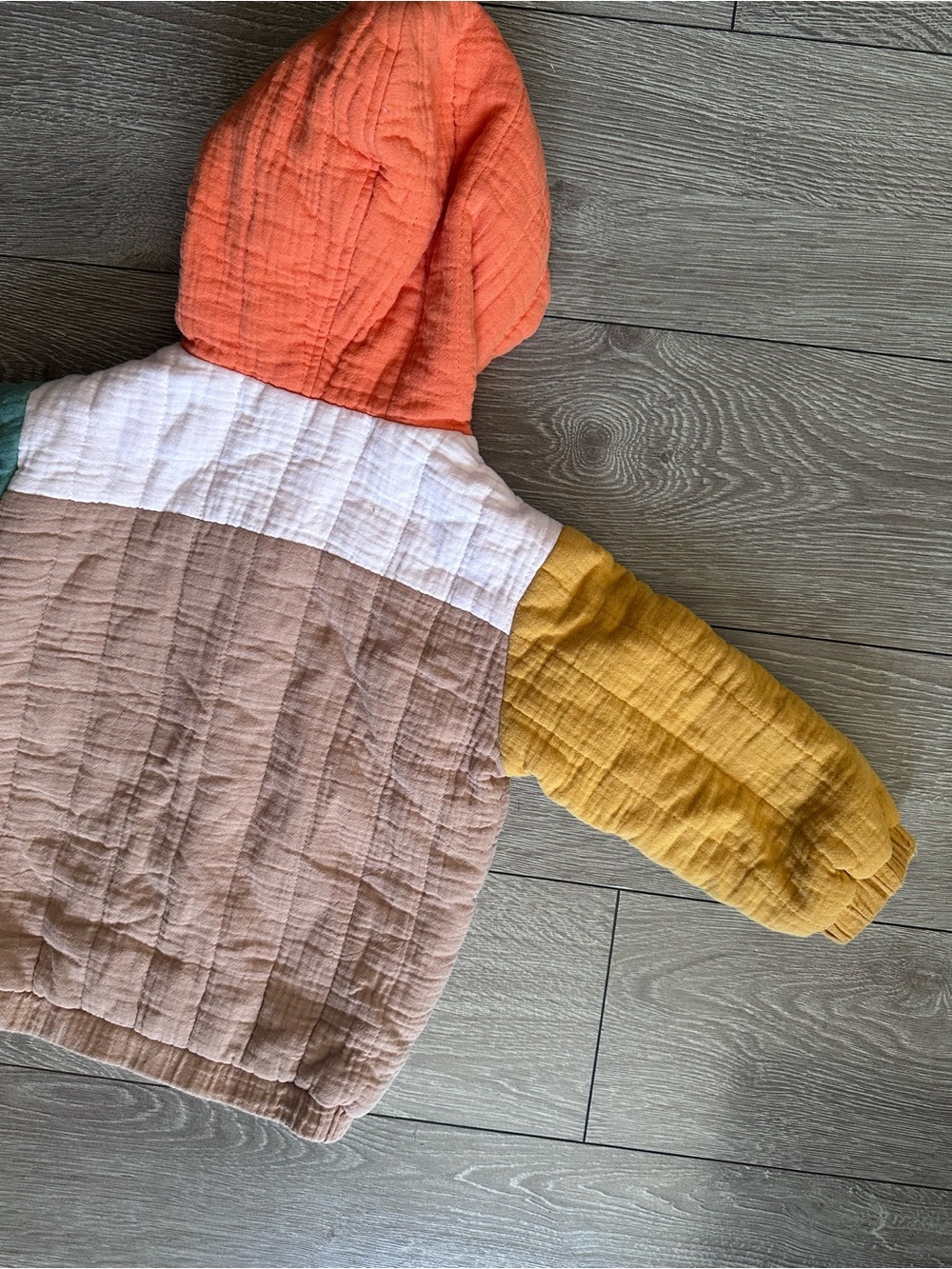 Colorblock Hooded Kids Jacket Multicolor - Picture 5 of 8